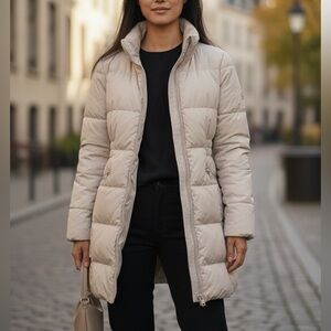 Coach Women's Beige Puffer Jacket